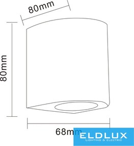 ELDLUX ES53-B Modern Kültéri Fali Lámpa IP44