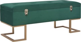 vidaXL zöld bársonypad tárolórekesszel 105 cm