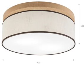Brilagi - LED Mennyezeti lámpa BELLADONNA 2xE27/15W/230V átm. 40 cm krémes/tölgy