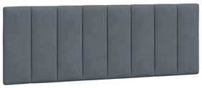 sötétszürke bársony fejtámla párna 120 cm