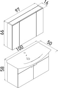 Purus mosdószekrény, 100 cm – TR785PNC1657