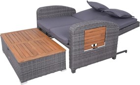 Szürke műrattan kerti kanapé Bari – Garden Pleasure