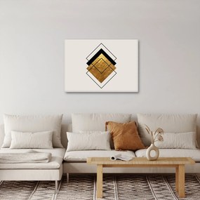 Kép - Absztrakció arany és fehér N⁰1 (70x50 cm)