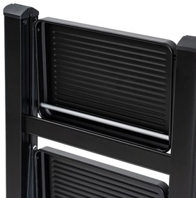 4Home Steel öszecsukható acél lépcsőfokok, 3 fok, fekete