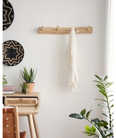 Natúr színű teakfa fali fogas 63 cm Gaillech – Kave Home