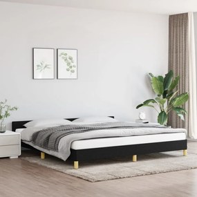 fekete szövet ágykeret matrac nélkül 200 x 200 cm