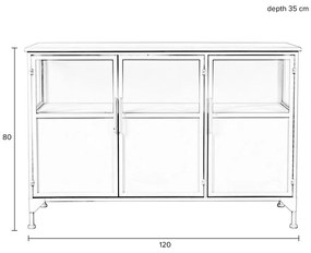 Fehér fém tálalószekrény 35x80 cm Miya – White Label