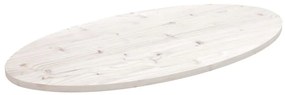 fehér tömör fenyőfa ovális asztallap 110x55x2,5 cm