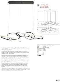 Redo 01-2596 - LED fényerőszabályozható kábeles függeszték BIAS LED/87,4W/230V 3000K fekete