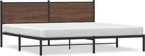 vidaXL barna tölgy színű fém ágykeret matrac nélkül 200 x 200 cm