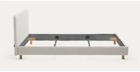 Szürke kárpitozott franciaágy ágyrács nélkül 180x200 cm Valma – Kave Home