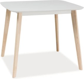 Fehér étkezőasztal TIBI 80x90