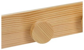 Natúr színű borovi fenyő fali fogas 40 cm Anillos – Casa Selección