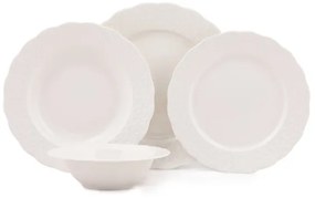 24 részes fehér porcelán étkészlet