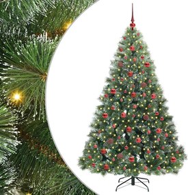 vidaXL Mű karácsonyfa 300 LED-del állvánnyal Zöld 180 cm PE és PVC