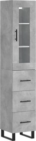 vidaXL betonszürke szerelt fa magasszekrény 34,5x34x180 cm