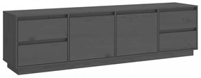 szürke tömör fenyőfa TV-szekrény 176 x 37 x 47,5 cm