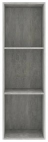 betonszürke szerelt fa könyv-/TV-szekrény 36 x 30 x 114 cm