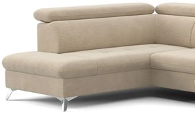 CATANIA U alakú, balos, tárolós sarokkanapé, bézs