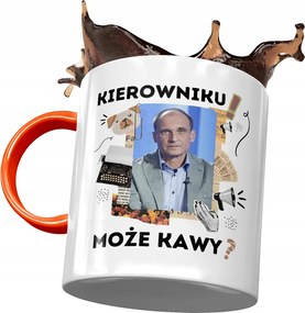 Narancssárga bögre Pawel Kukiz Kukiz 15 Ajándék Nyomtatott Fotóval