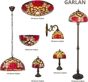 Brilagi - Tiffany-stílusú vitrázs csillár láncon GARLAN 2xE27/60W/230V