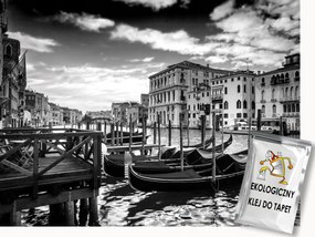 Fotótapéta Flizelina Velence város Fekete-fehér Gondola 400x280 ragasztó