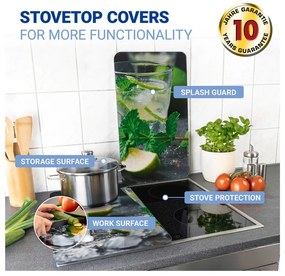 Edzett üveg tűzhely fedőlap szett 2 db-os 30x52 cm Mojitos – Wenko