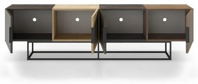 Natúr színű TV-állvány tölgyfa dekorral 200x55 cm Titan – Marckeric