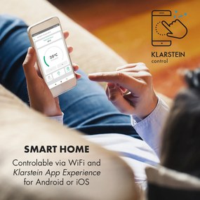 Klarstein Wonderwall 360 Smart, infravörös hősugárzó, 60 x 60 cm, 360W, heti időzítő, IP24, fehér