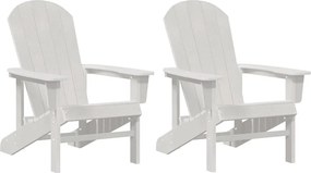 vidaXL Kerti Szék 2 pcs Fehér 82 x 74 x 92 cm Polietilén