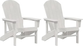 vidaXL Kerti Szék 2 pcs Fehér 82 x 74 x 92 cm Polietilén