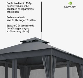 Mondo Dual pavilon 3x3 dupla tetővel és szúnyoghálóval