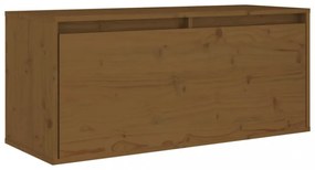 mézbarna tömör fenyőfa faliszekrény 80 x 30 x 35 cm