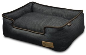 Sötétkék fekhely kutyáknak 100x75 cm Lounge Bed Denim Medieval Blue / Dark Chocolate L – P.L.A.Y.