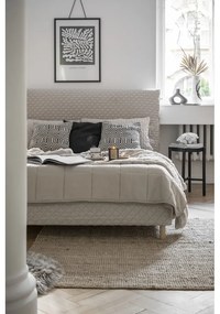 Bézs kárpitozott franciaágy ágyráccsal 140x200 cm Sleepy Luna – Miuform