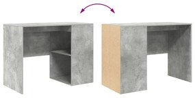 Íróasztal Beton szürke Fa kompozit Kompakt Tárolás Íróasztal