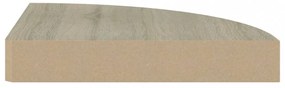 2 db tölgyszínű MDF lebegő sarokpolc 25 x 25 x 3,8 cm