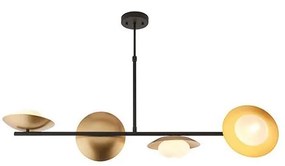 Endon 92036 - Kábeles függeszték RUFFLE 4xG9/3W/230V sárgaréz/fekete