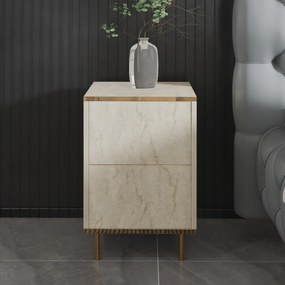 Éjjeliszekrény Imaj - Travertine, Gold