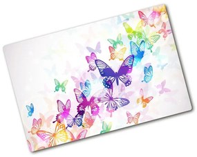 Üveg vágódeszka Színes pillangók pl-ko-80x52-f-60051667
