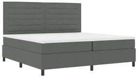 Boxspring ágy matraccal, sötét szürke 200x200 cm szövet