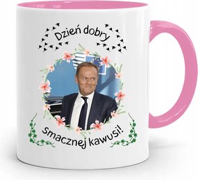 Donald Tusk Rózsaszín Bögre Platform Ajándék fényképes nyomtatással