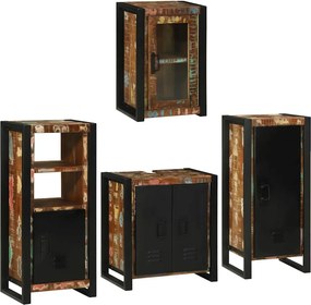 vidaXL Fürdőszoba bútor szett 4 pcs Szilárd újrahasznosított fa