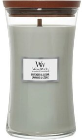 WoodWick Illatos gyertya nagy váza Lavender & Cedar, 609 g