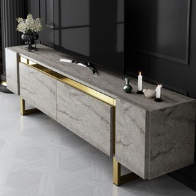 TV szekrény Yildiz - Travertine, Gold