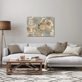 Arany virágok képe (üvegen) (70x50 cm)