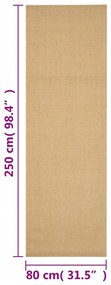 természetes szizálszőnyeg 80x250 cm