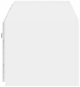 fehér falra szerelhető TV-szekrény LED-lámpákkal 80x35x31 cm