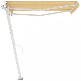 sárga-fehér kézzel kihúzható póznás napellenző 300 x 250 cm