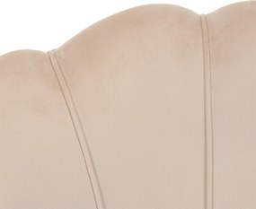 Fotel Art-deco stílusban, bézs Velvet anyag/gold chróm-arany, NOBLIN